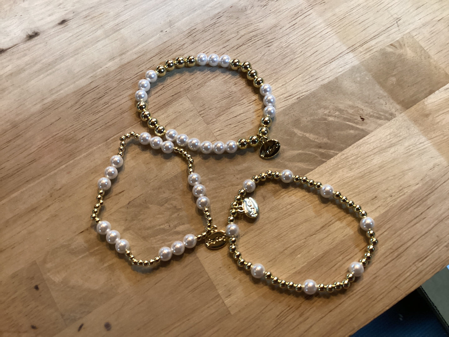 Alex Carol Big Pearls and Gold Bracelets