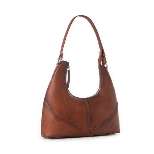 Zidana Winchester Loop Veg Tanned Leather Shoulder Bag in Maple Glaze by MYRA