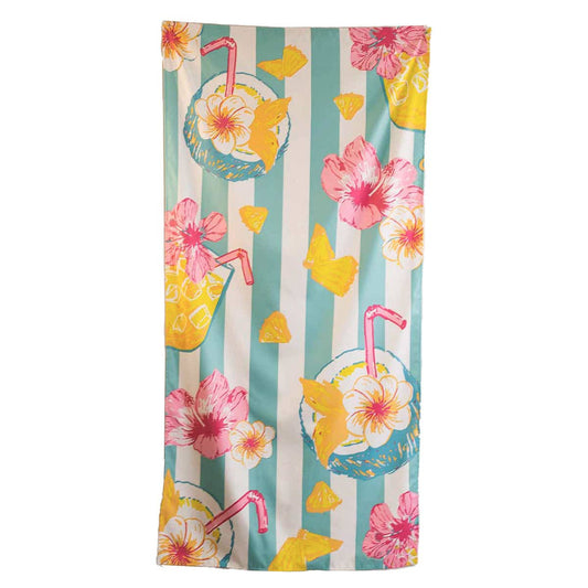 The Royal Standard - Coconut Colada Beach Towel   Aruba Blue/Yellow   34x70