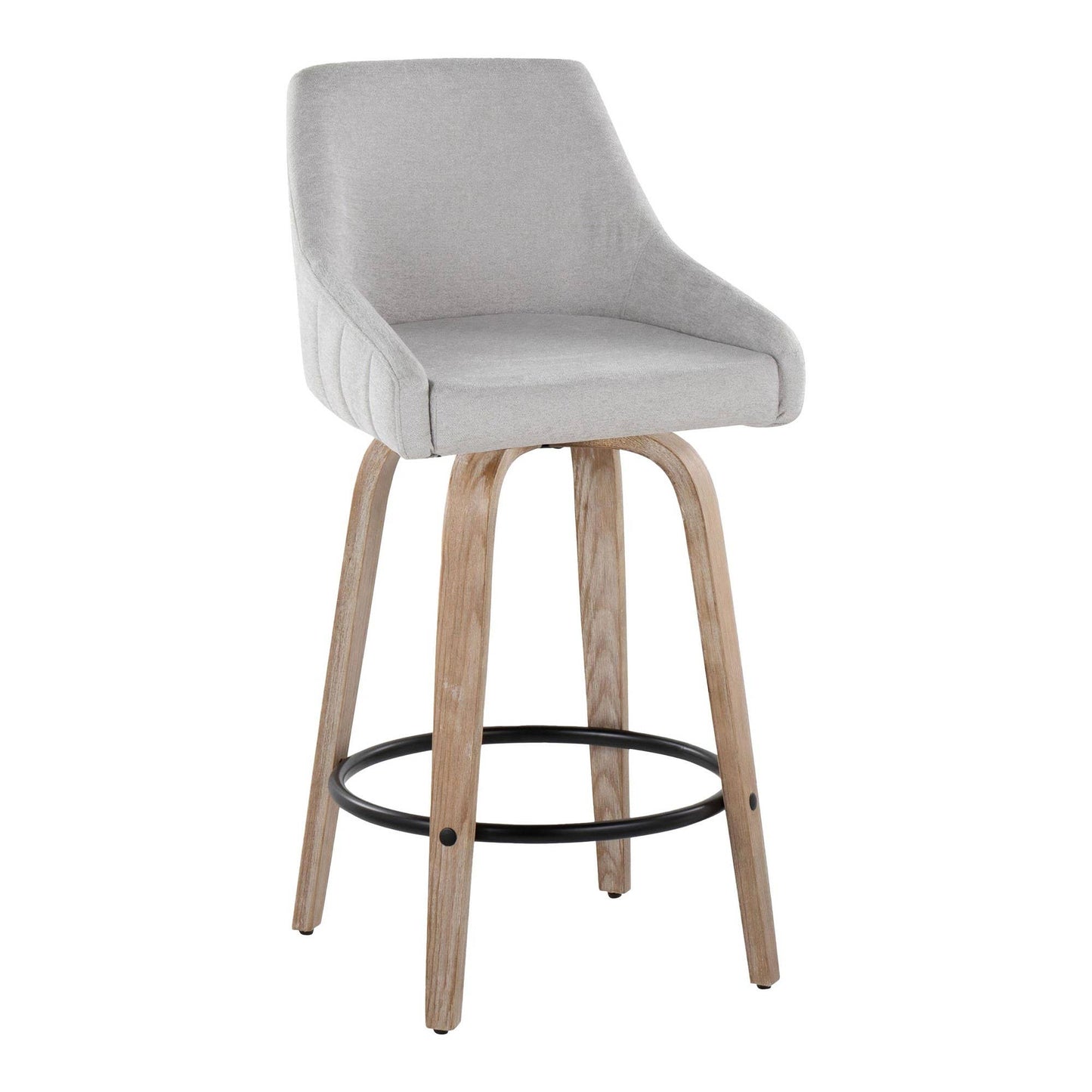LumiSource and Grandview Gallery - Hannah 26" Fixed-Height Counter Stool WW - Set of 2