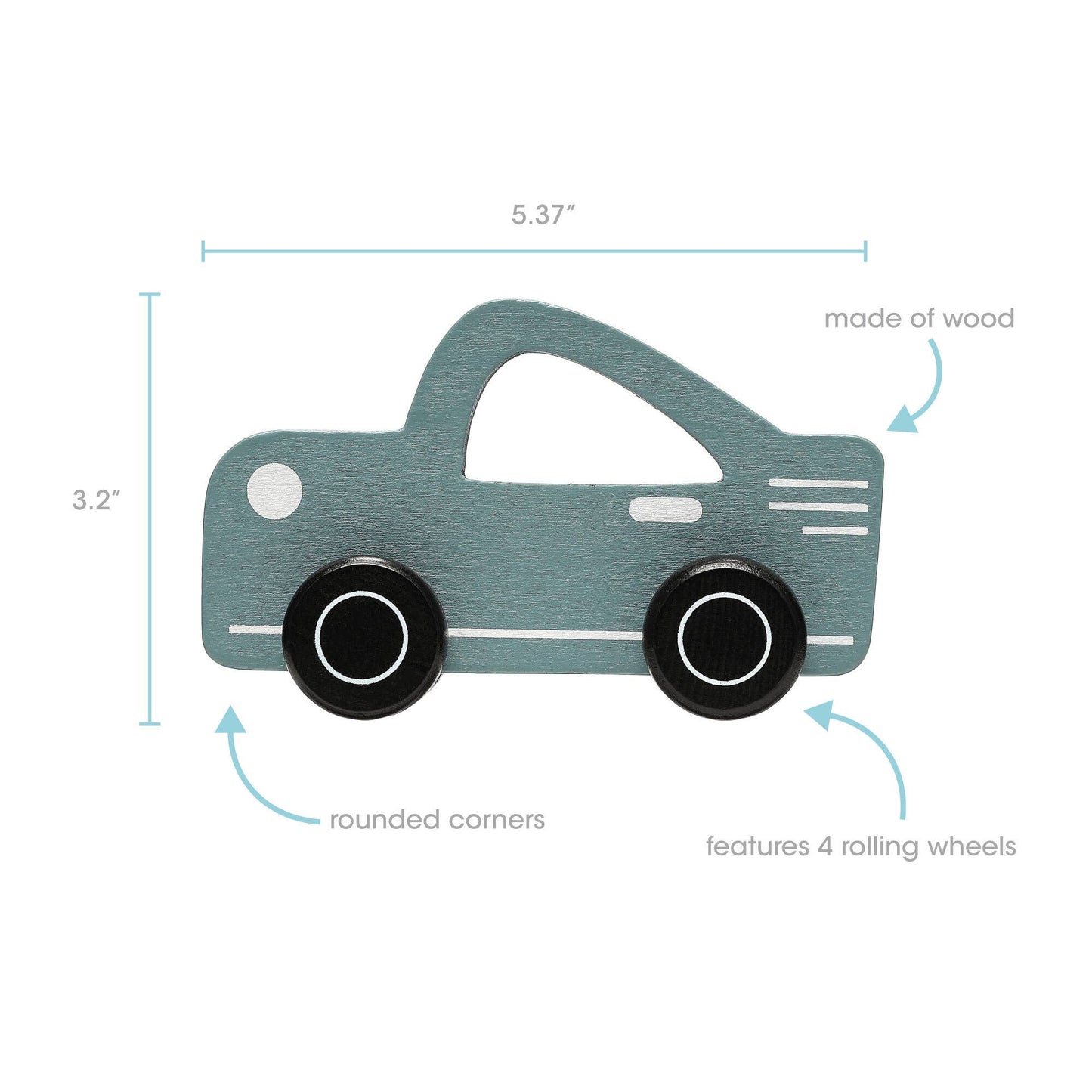Pearhead - Wooden Toy Car, Baby & Toddler Toy Nursery Decor