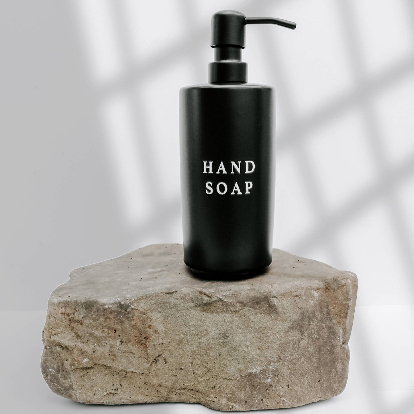 Sweet Water Decor - 15oz Black Stoneware Hand Soap Dispenser- Home Decor & Gifts