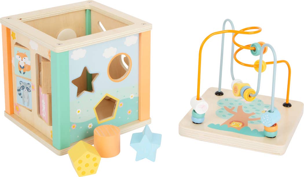 Hauck Toys - Small Foot Wooden Toys Pastel Motor Skills 5-in-1 Activity C