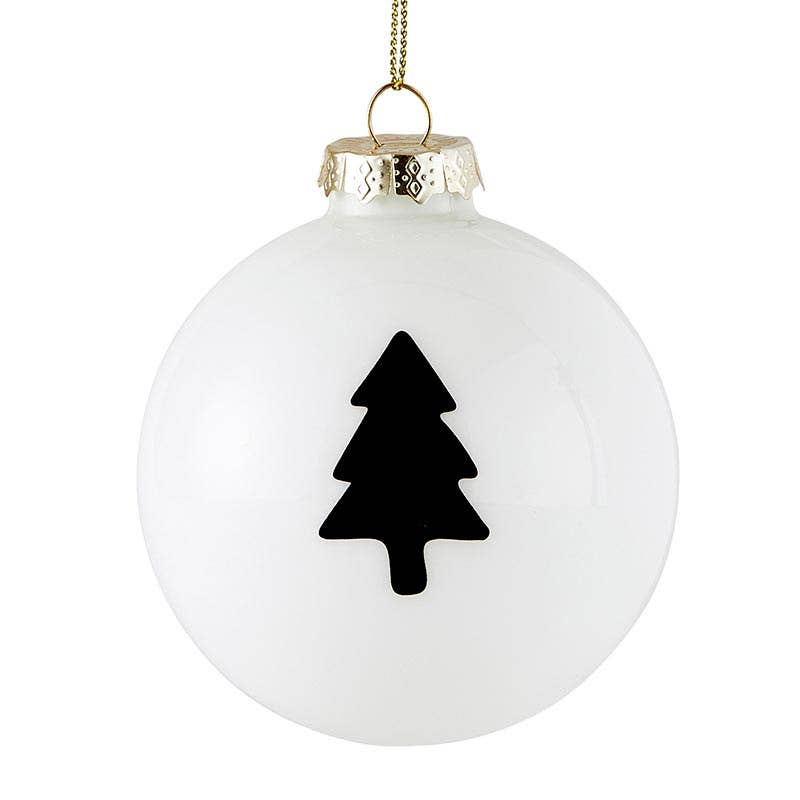 Santa Barbara Design Studio by Creative Brands - Glass Ornament Set - Merry Merry + Tree - Set of 2
