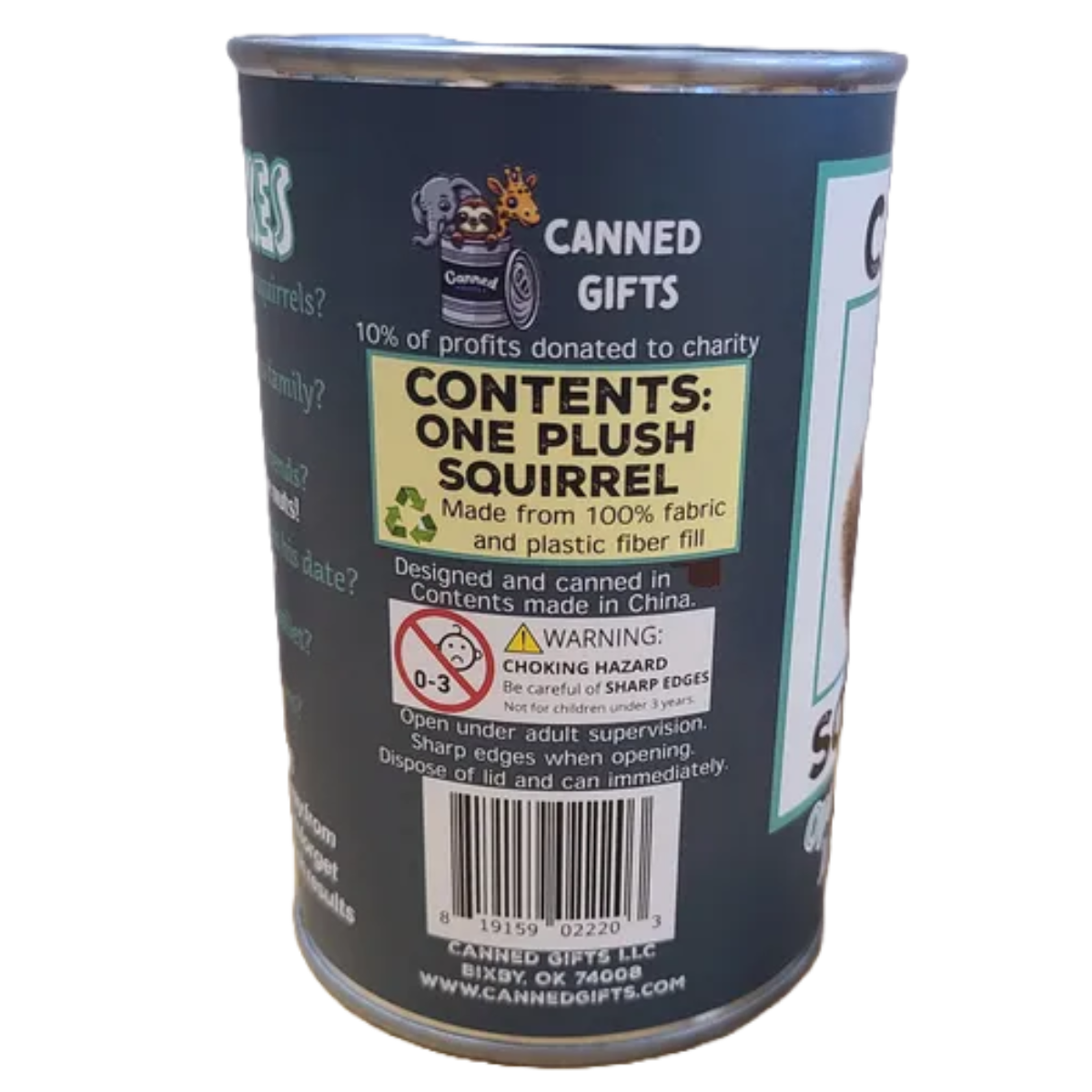 Canned Squirrel | Stuffed Animal Plush | Funny Jokes