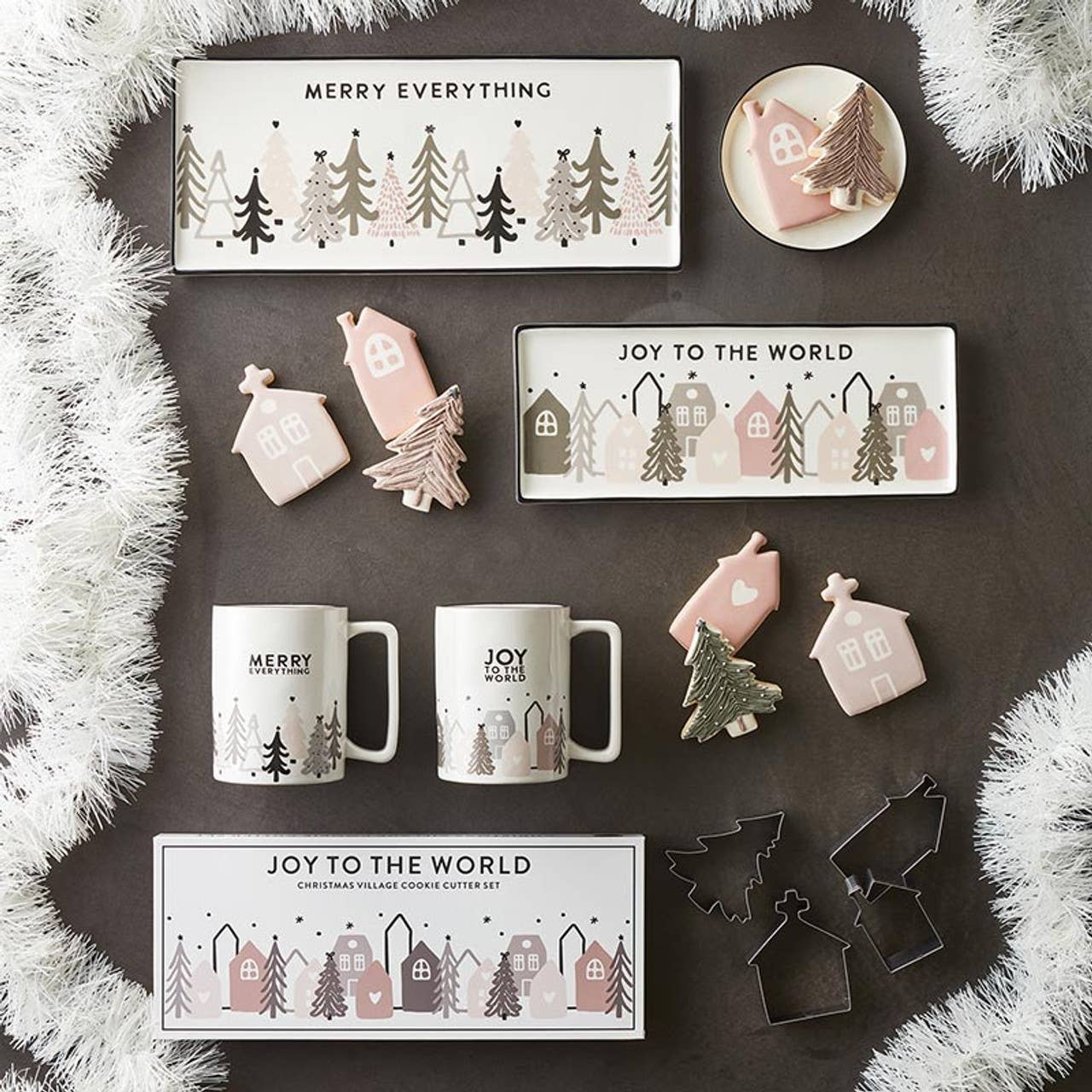 Santa Barbara Design Studio by Creative Brands - Christmas Village Ceramic Tray - Houses