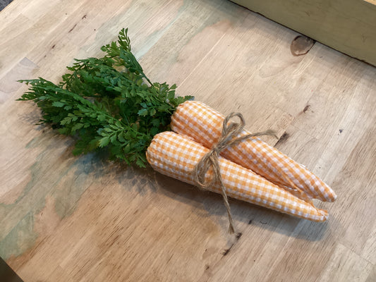 2 set orange gingham fabric carrots