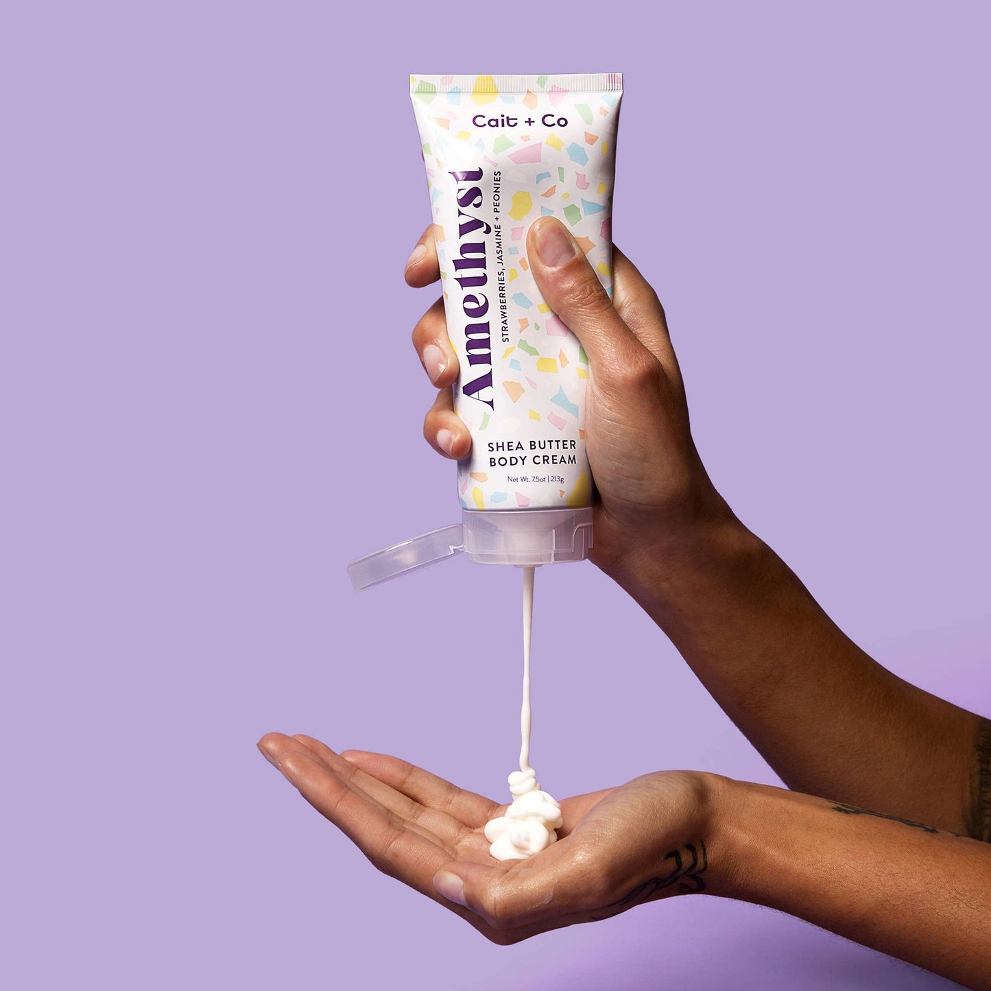 Cait + Co - Shea Butter Body Cream - 7.5oz Amethyst | Gem Collection