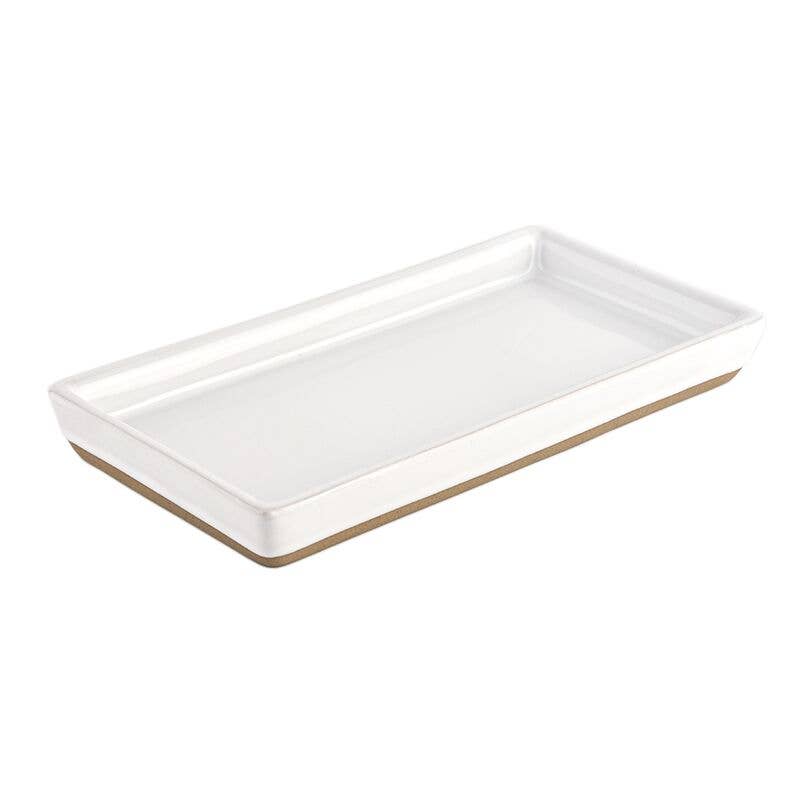 Sweet Water Decor - White Stoneware Tray - Home Decor & Gifts