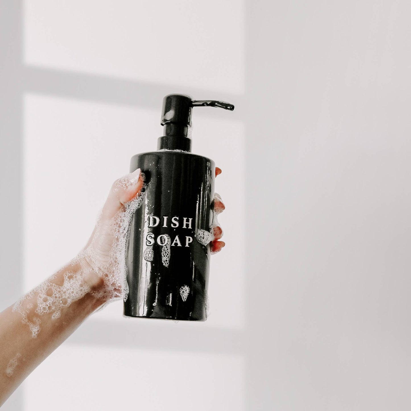 Sweet Water Decor - 15oz Black Stoneware Dish Soap Dispenser- Home Decor & Gifts