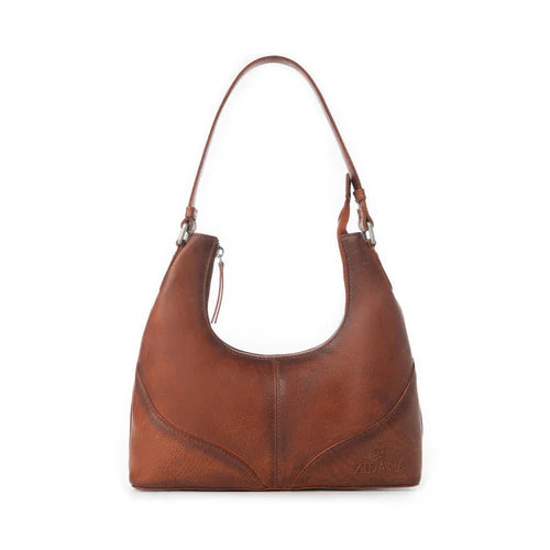 Zidana Winchester Loop Veg Tanned Leather Shoulder Bag in Maple Glaze by MYRA