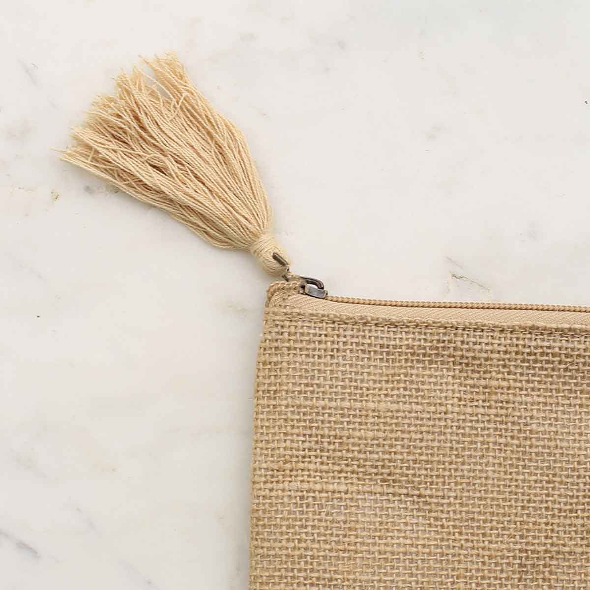 Jute Cosmetic Bag   Natural   10x6