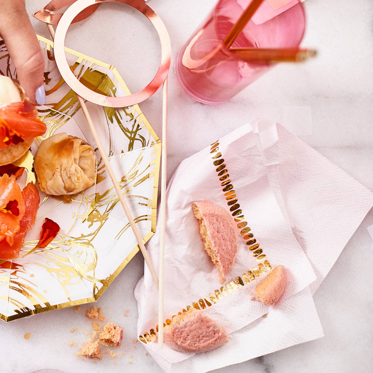Coterie Party Supplies - Pale Pink Brushstroke Cocktail Napkins (25 per pack)