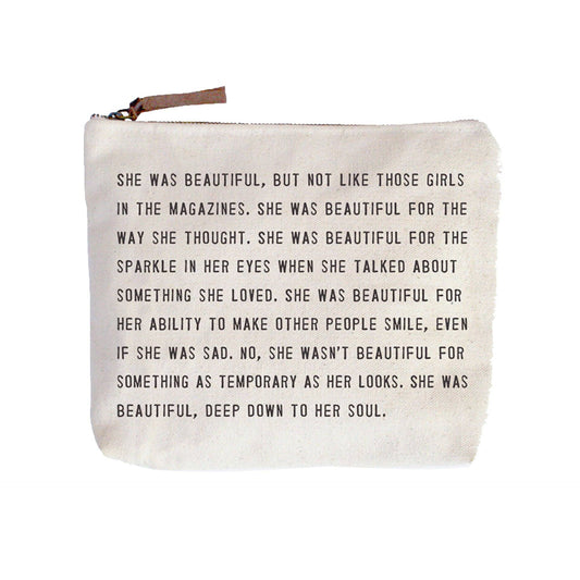 Sugarboo & Co - She Was Beautiful Canvas Zip Bag
