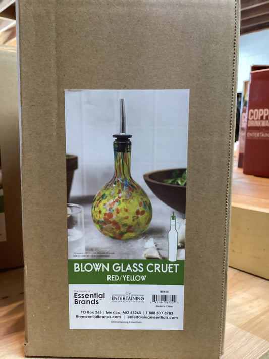 Blown Glass Cruet (Red/Yellow)