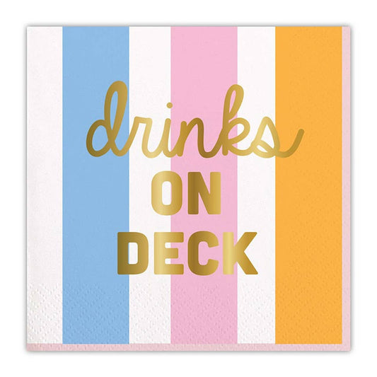 Slant Collections by Creative Brands - Foil Beverage Napkins - Drinks on Deck