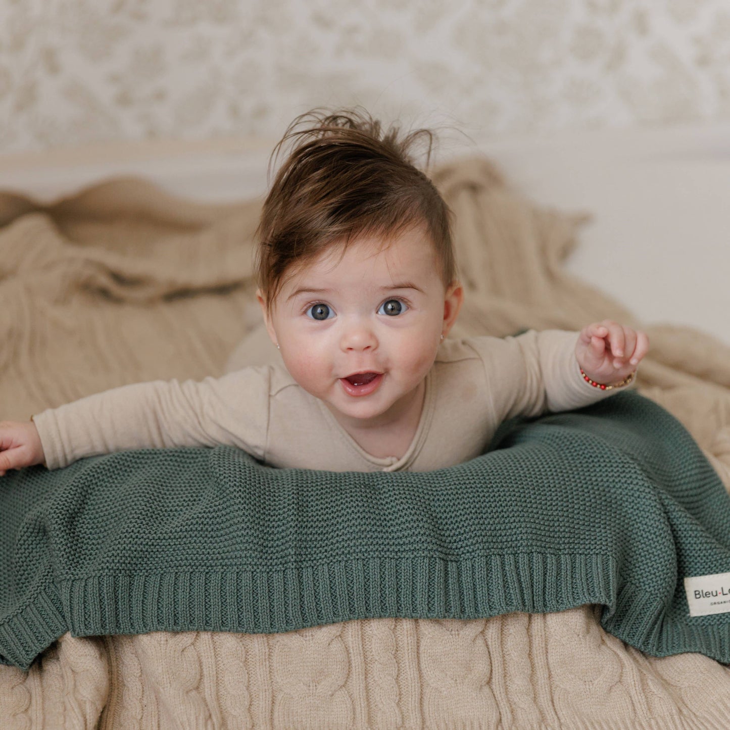 Bleu La La - 100% Organic Luxury Cotton Swaddle Receiving Baby Blanket