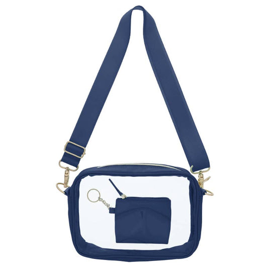 Jane Marie - Game Day Navy Clear Crossbody + Keychain Wallet