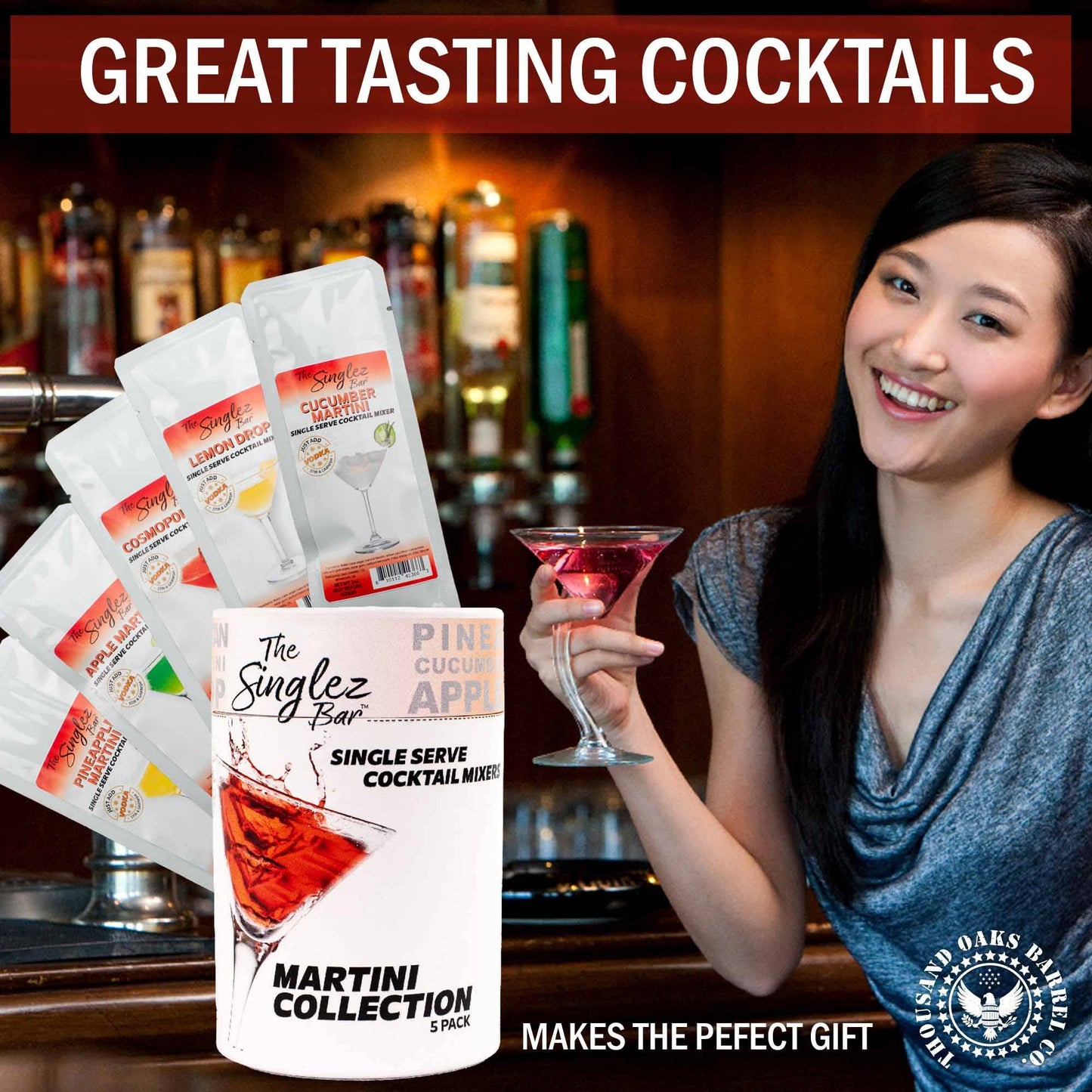 ThousandOaksBarrelCo. - Singlez Bar Martini Collection- 5-Pack Single Serve Mixers
