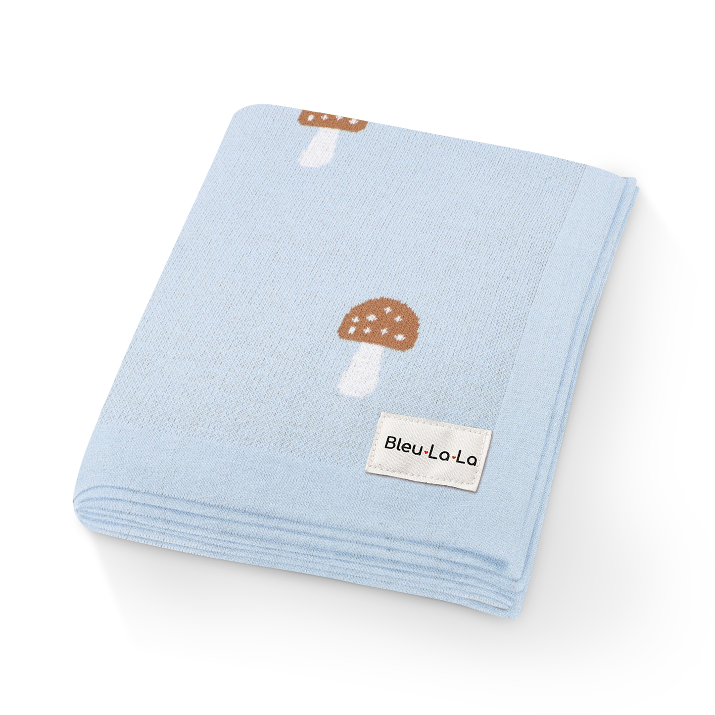 Bleu La La - 100% Luxury Cotton Swaddle Receiving Baby Blanket - Mushroom