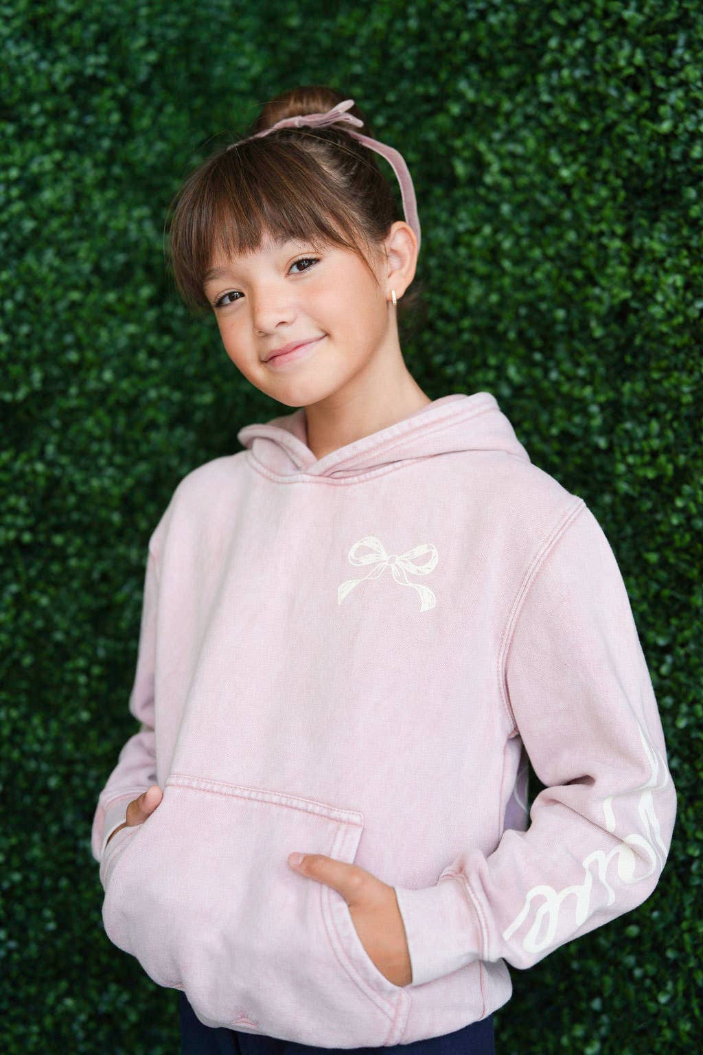 Port 213 - Kids Love People Hoodie-Washed Pink-Girls