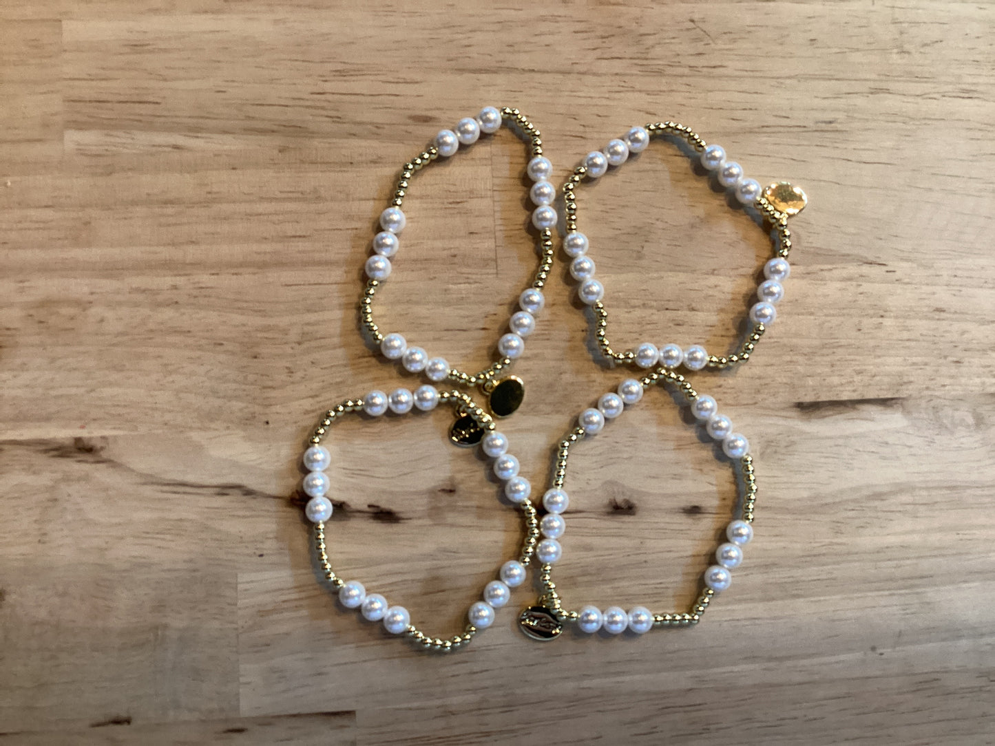 Alex Carol Big Pearls and Gold Bracelets
