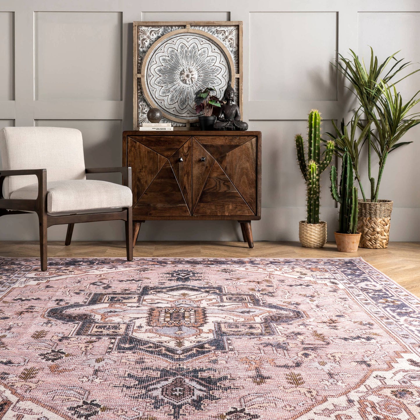 nuLOOM - Sasha Machine Washable Medallion Area Rug
