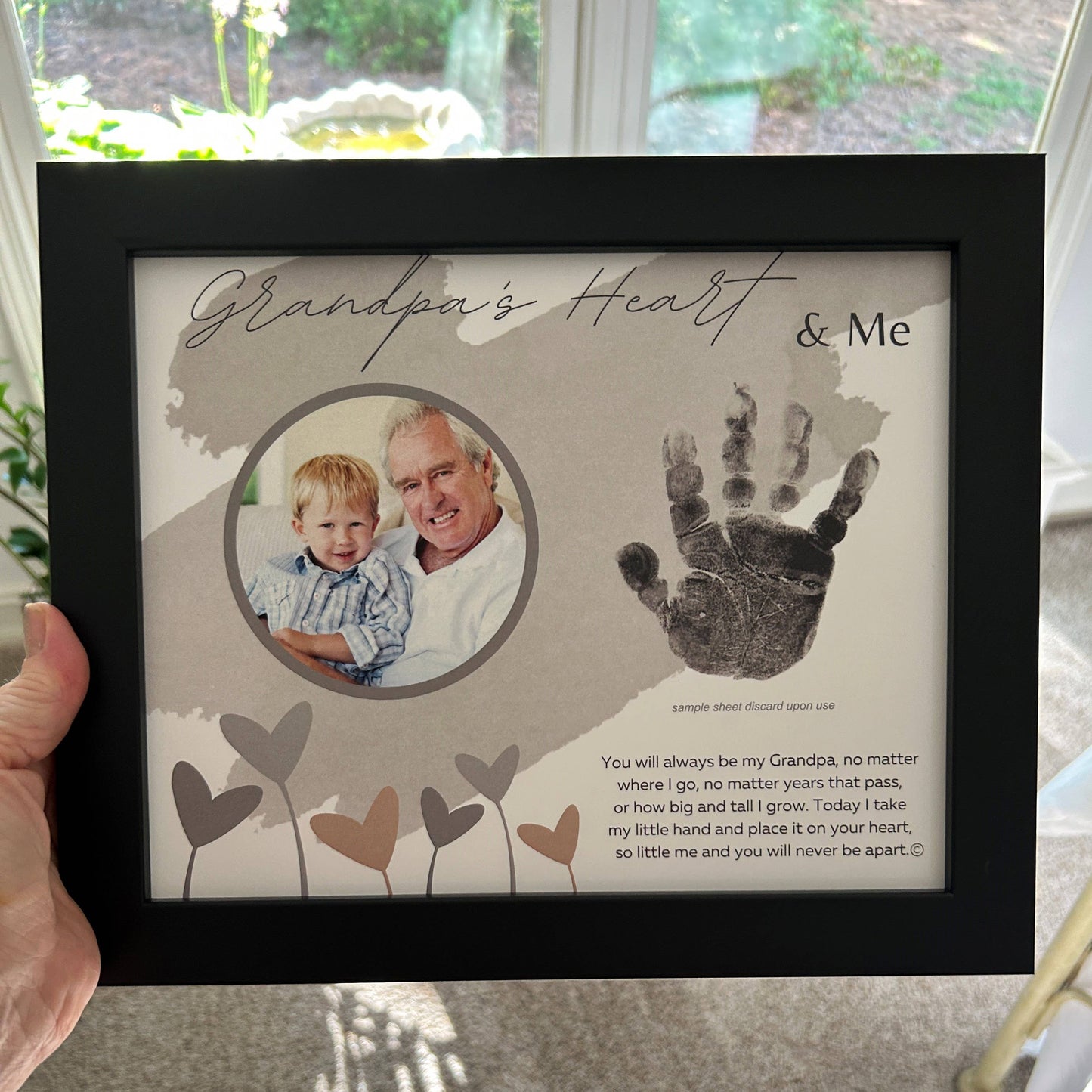Grandpa Handprint Keepsake Frame: Heart and Me 4383