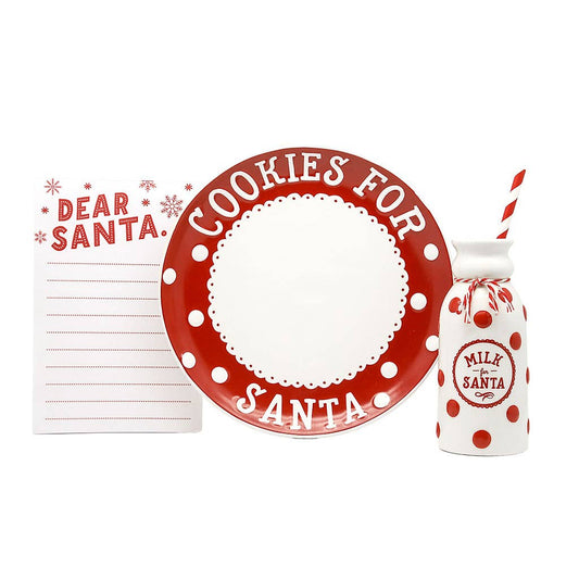 Pearhead - Christmas Santa's Milk & Cookie Set