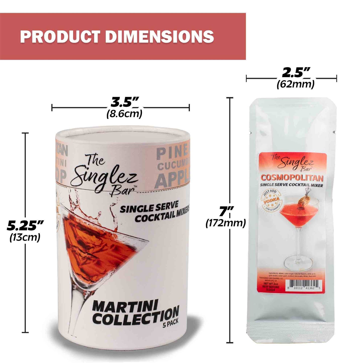 ThousandOaksBarrelCo. - Singlez Bar Martini Collection- 5-Pack Single Serve Mixers