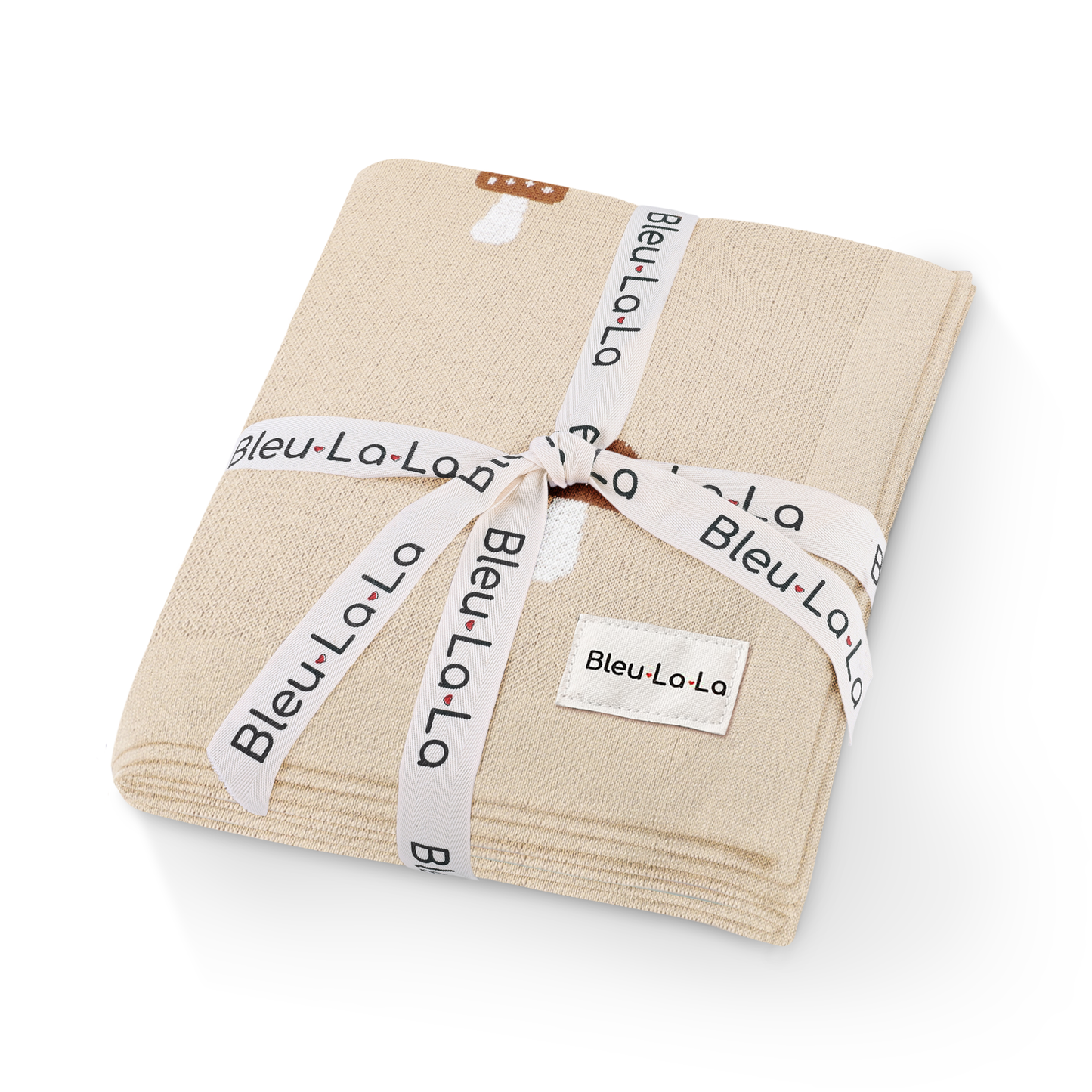 Bleu La La - 100% Luxury Cotton Swaddle Receiving Baby Blanket - Mushroom