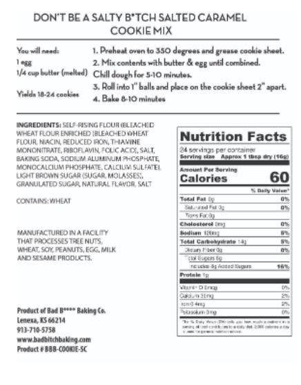 Rabbit Creek Gourmet - Don't Be A Salty B*tch - Salted Caramel Cookie Mix