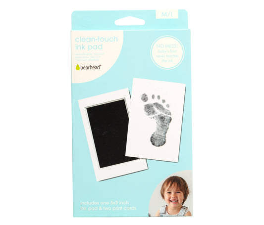 Pearhead - Baby Print Clean-Touch Ink Pad Kit, Medium/Large, Black