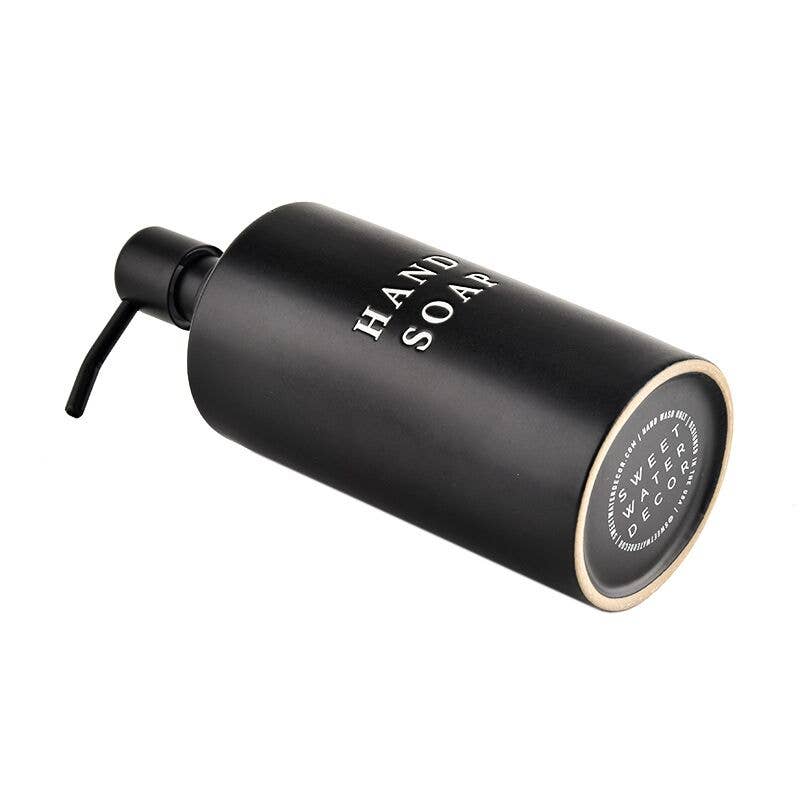 Sweet Water Decor - 15oz Black Stoneware Hand Soap Dispenser- Home Decor & Gifts