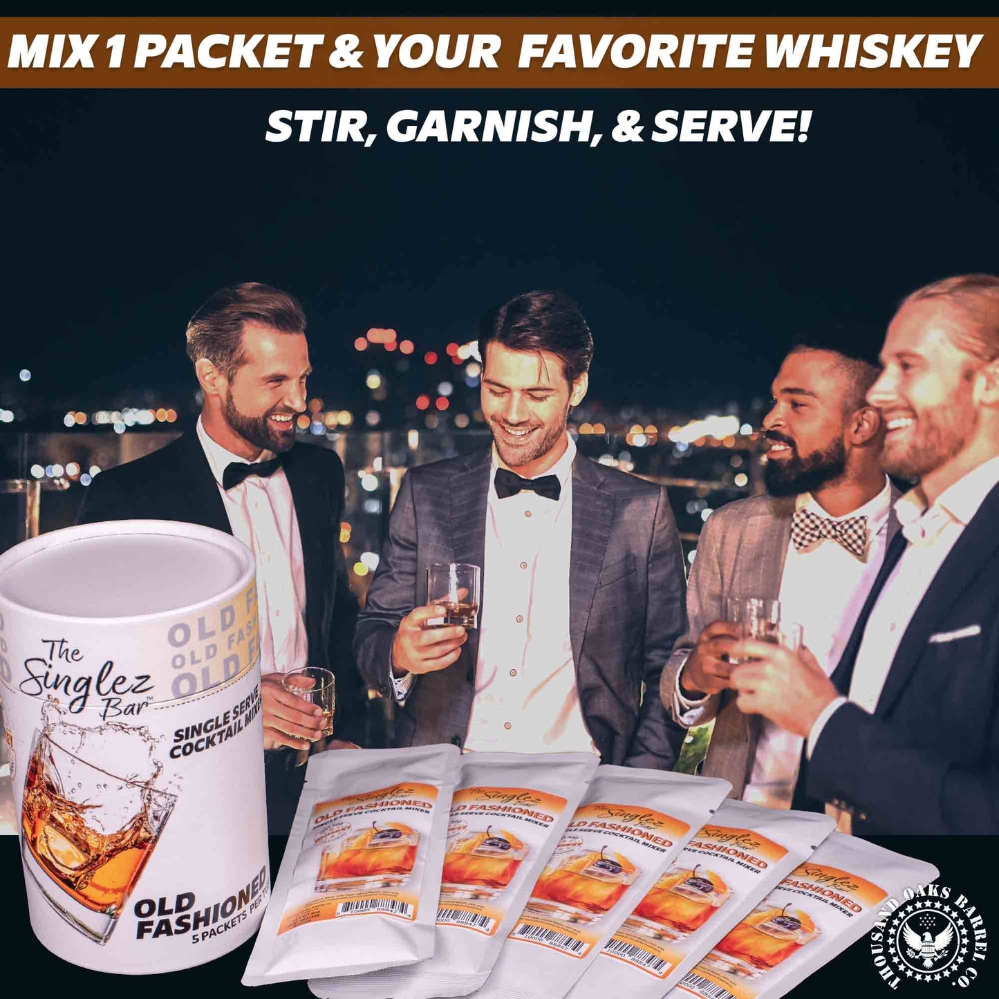 ThousandOaksBarrelCo. - Singlez Bar Old Fashioned- 5-Pack Single Serve Mixers