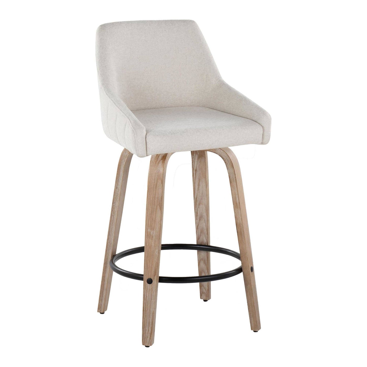 LumiSource and Grandview Gallery - Hannah 26" Fixed-Height Counter Stool WW - Set of 2