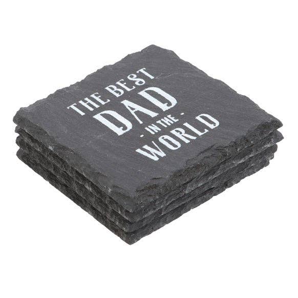Something Different Wholesale - Set of 24 Slate Father's Day Coasters for Him in Display