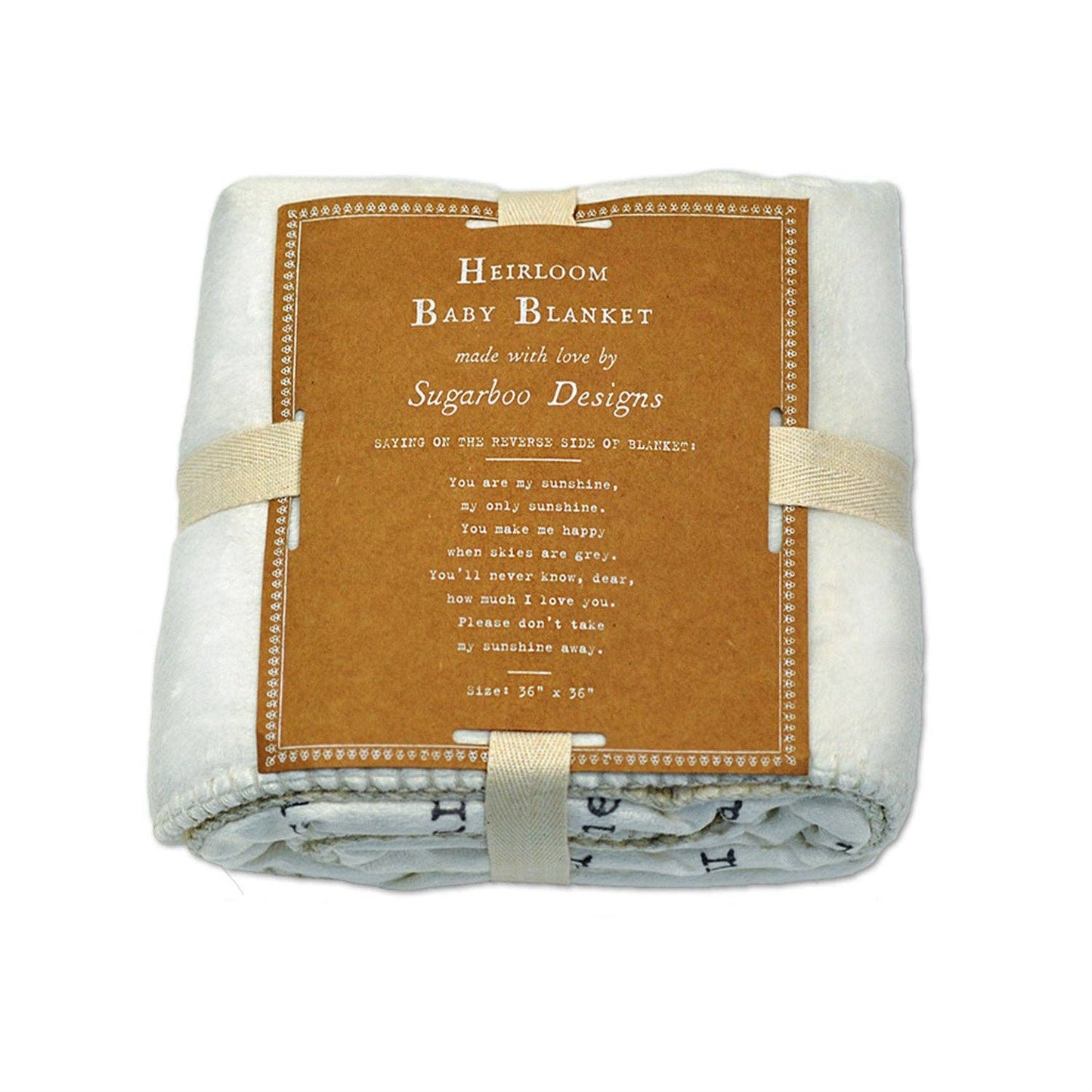 Sugarboo & Co - You Are My Sunshine Heirloom Baby Blanket 36" x 36"