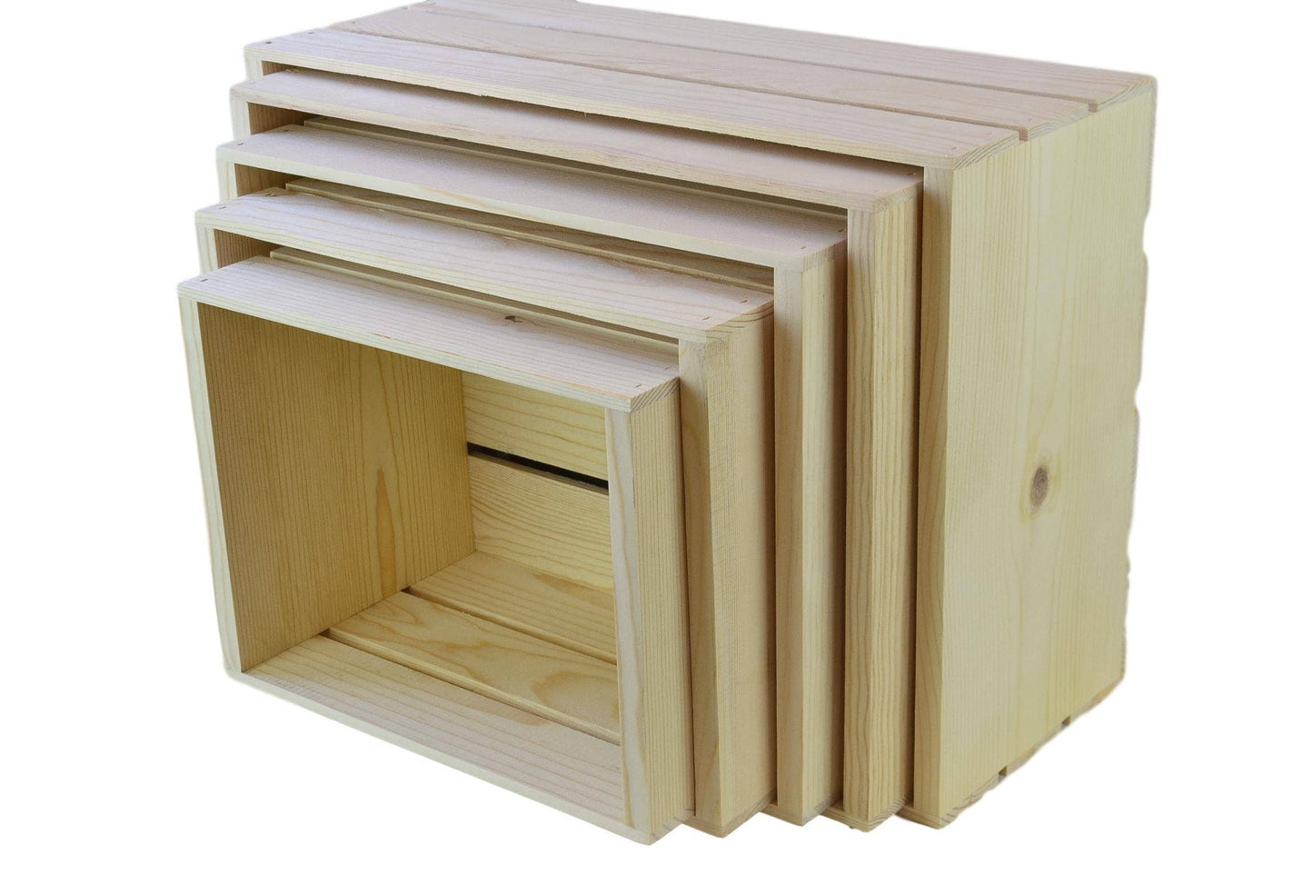 Poole & Sons Inc. - Slatted Wooden Nesting Crates 5 Piece (One Set)