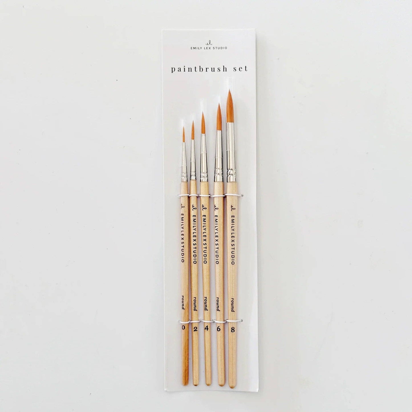 emily lex studio - Watercolor paintbrush set of five wood brushes