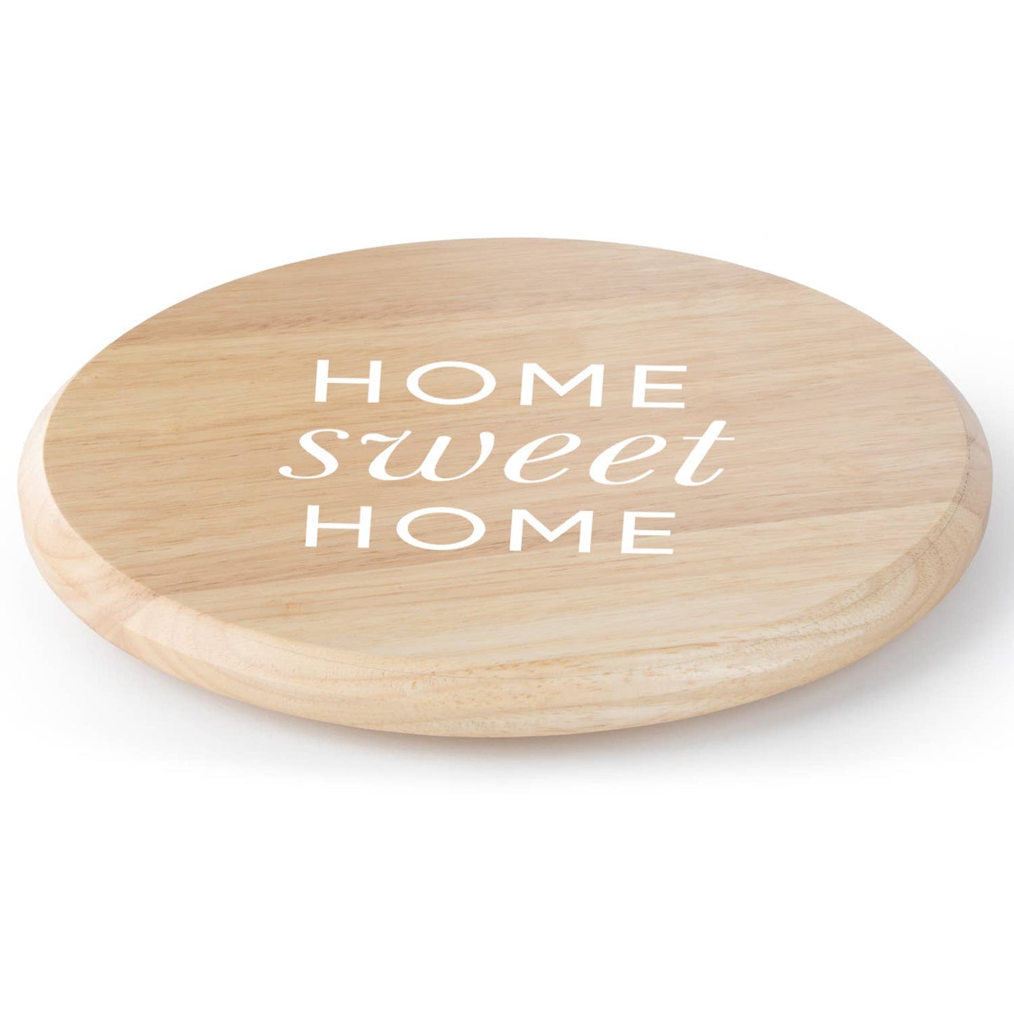 CounterArt/Highland Home/Thirstystone - "Home Sweet Home" Rubber Wood Lazy Susan Turntable 14"
