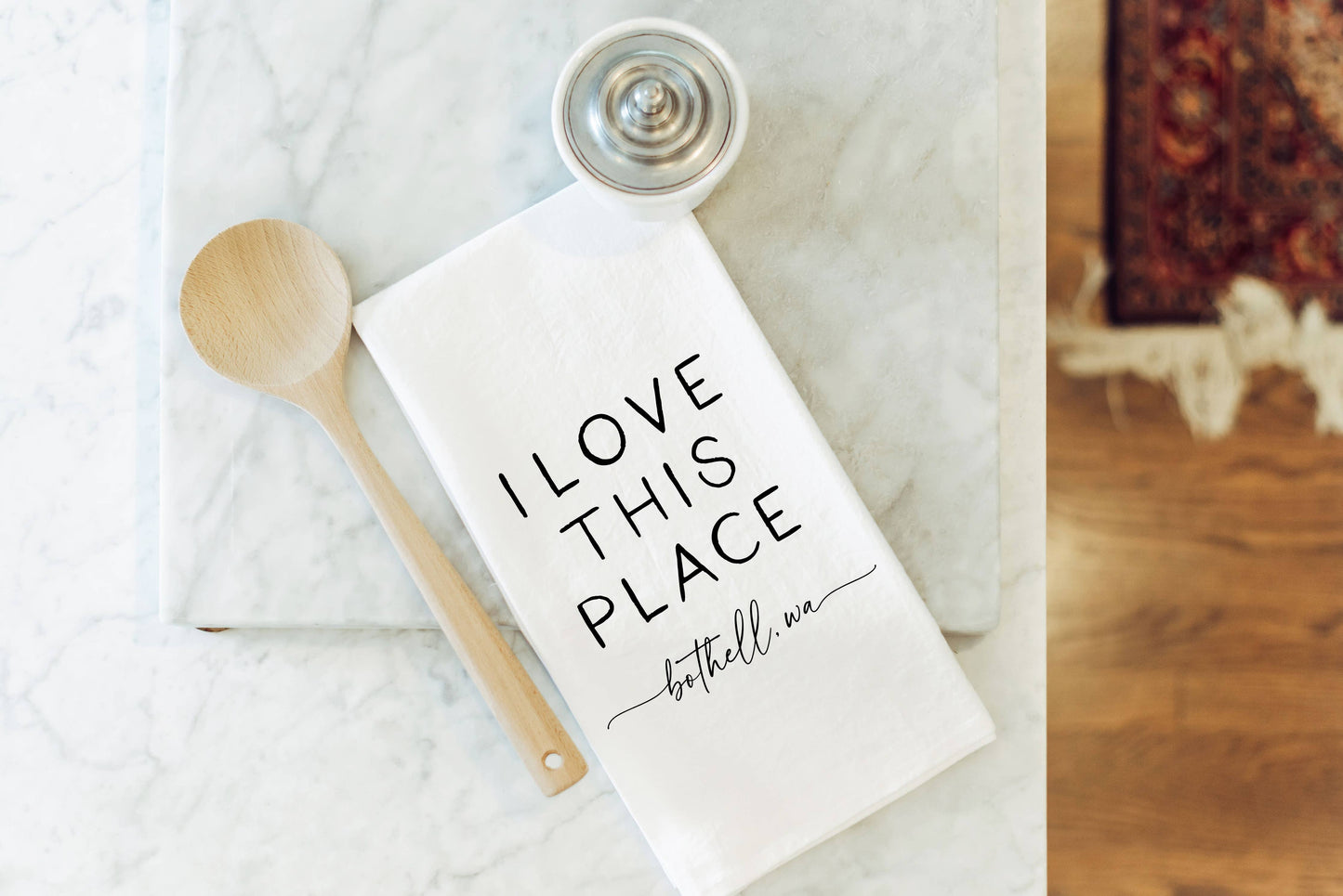 Porter Lane Home - I Love This Place Custom Tea Towel