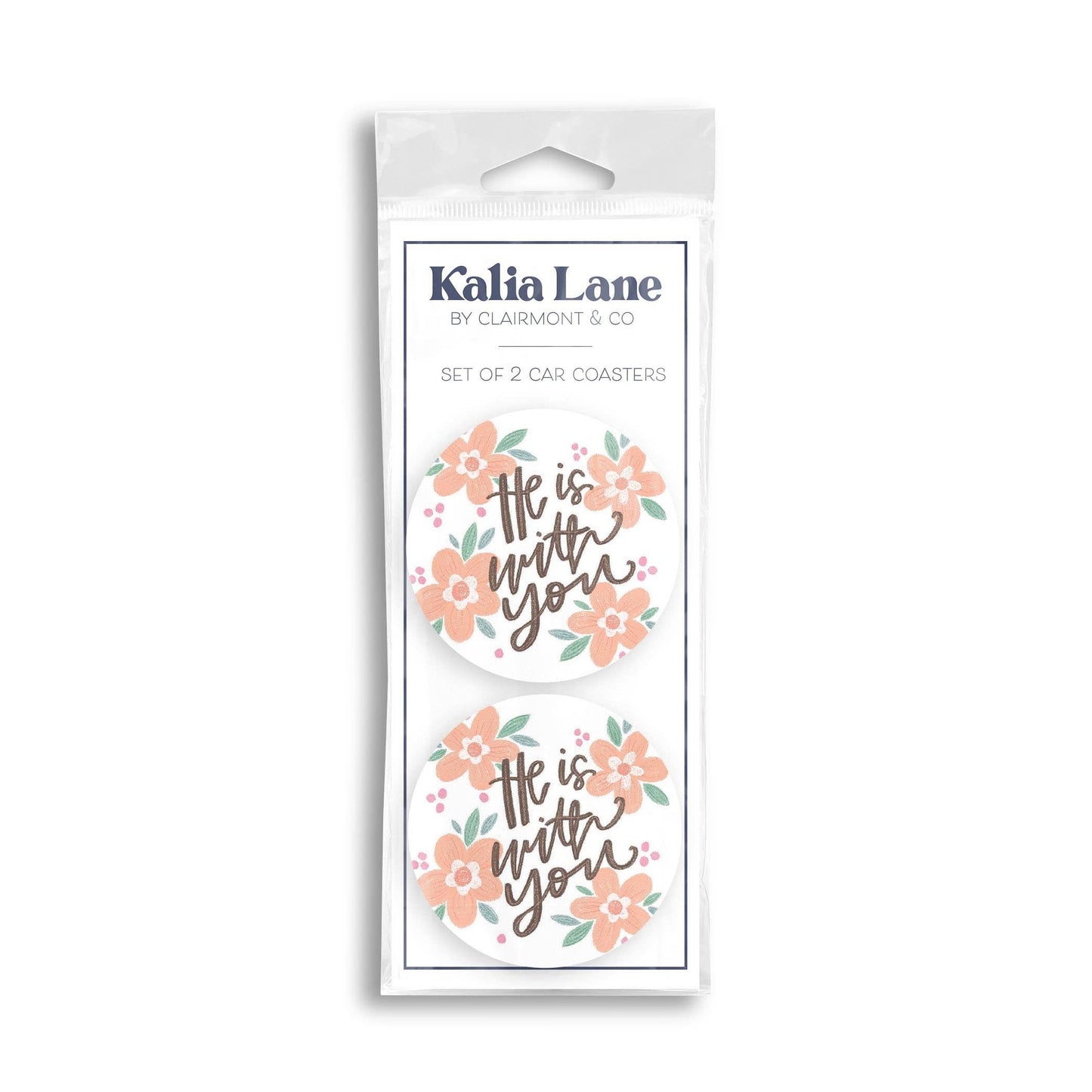 Clairmont & Co - Car Coaster 2-Pack Kalia Lane-He Is With You