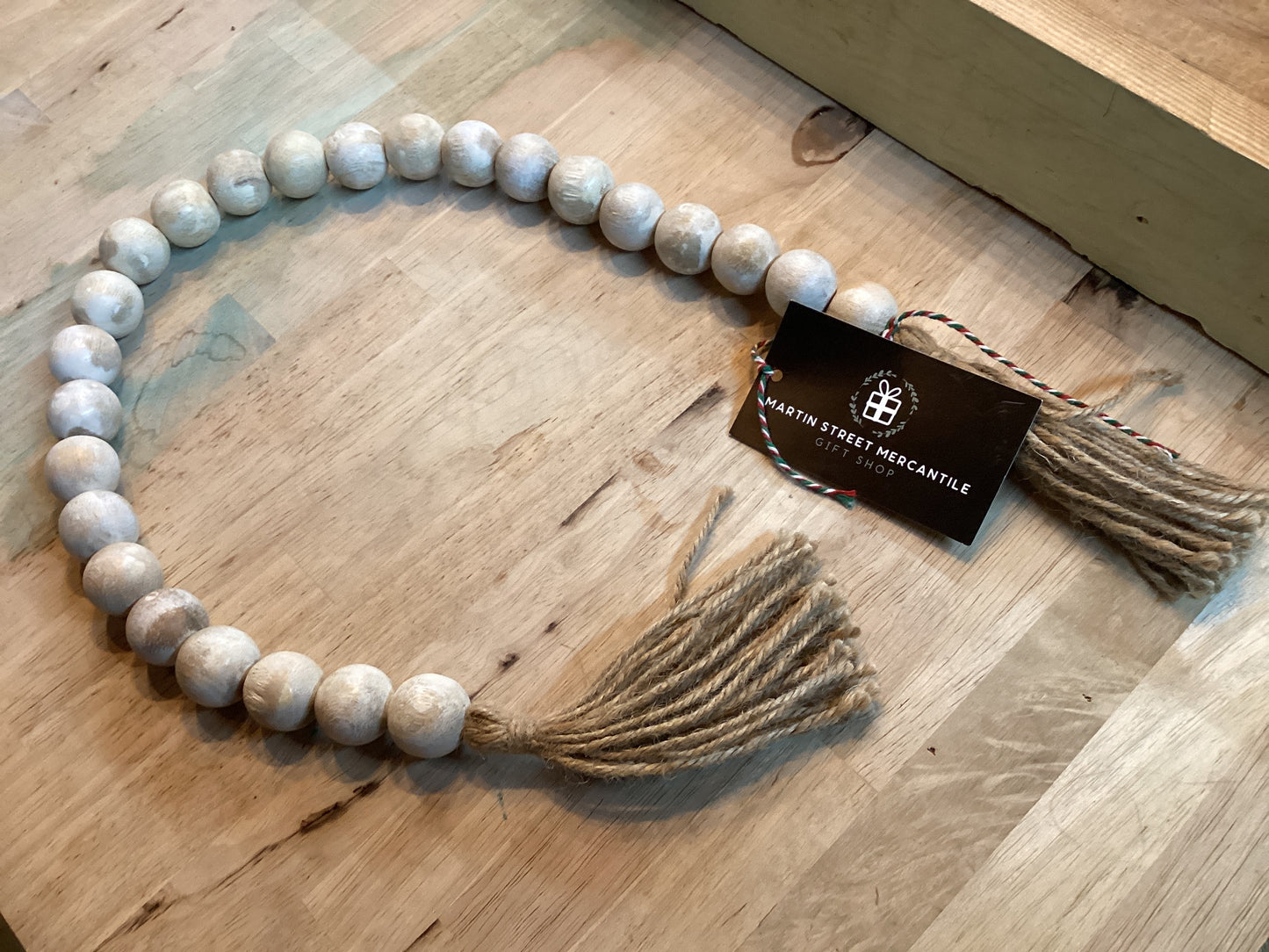 SW- Wood Bead Garland with Tassel