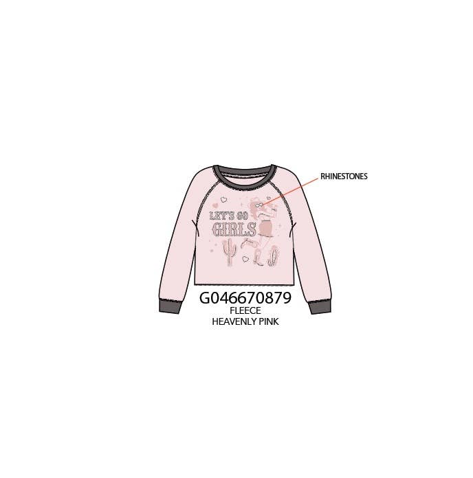 Paper Flower - Let's Go Girls Western rhinestone crop sweatshirt