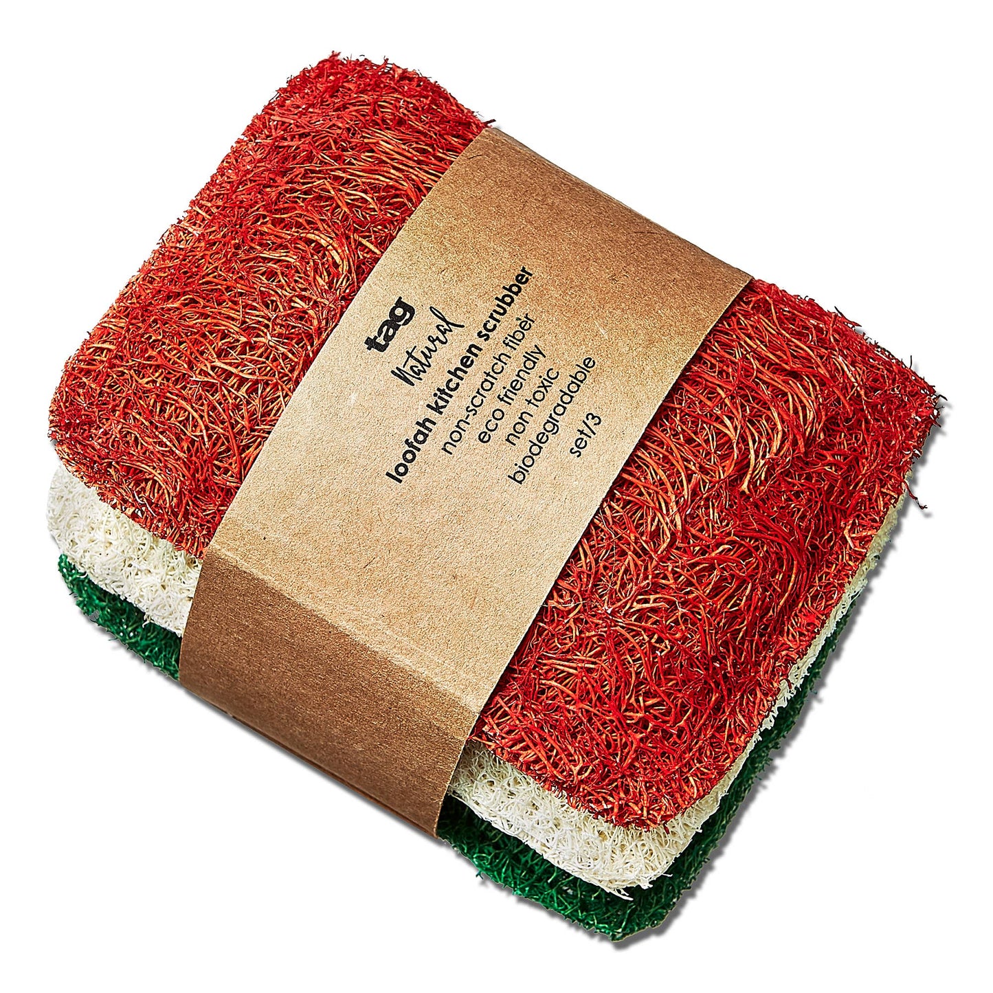 tag - Loofah Kitchen Scrubber Set of 3 - Multi Primary