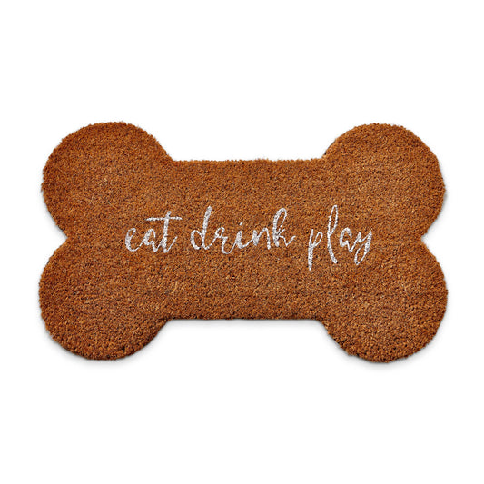 tag - SALE Eat Drink Play Bone Shaped Mat - Natural