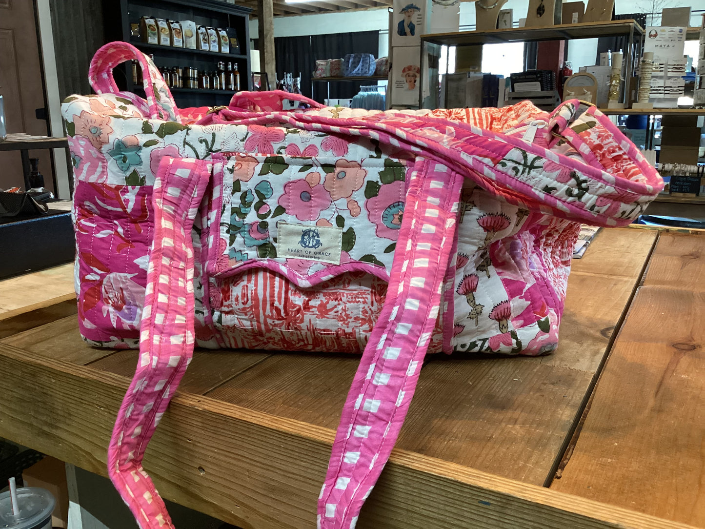 Quilted Weekender Duffle Bag by Heart of Grace