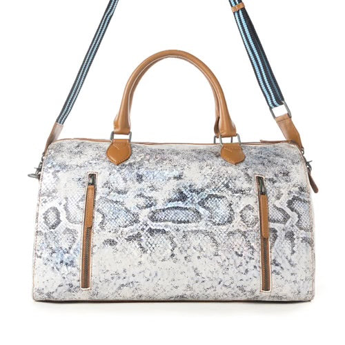 MYRA Ranger’s Echo Snake Print Leather Duffle Bag