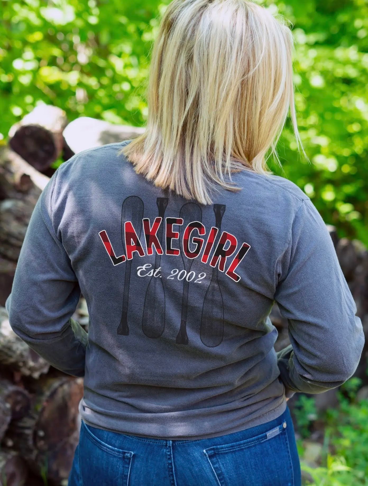 Lake Girl Plaid Paddles Long Sleeve